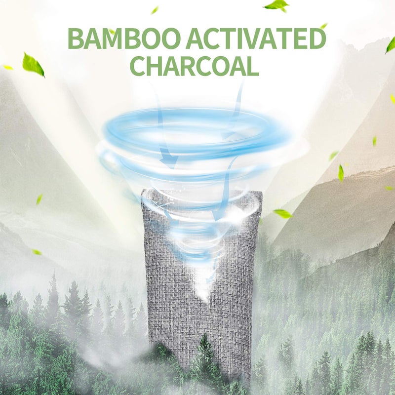 Vitscan 16 Pack Bamboo Charcoal Air Purifying Bag, Activated Charcoal Bags Odor Absorber, Moisture Absorber, Natural Car Air Freshener, Shoe Deodorizer, Odor Eliminators For Home, Pet, Closet (16x50g) - Image 4